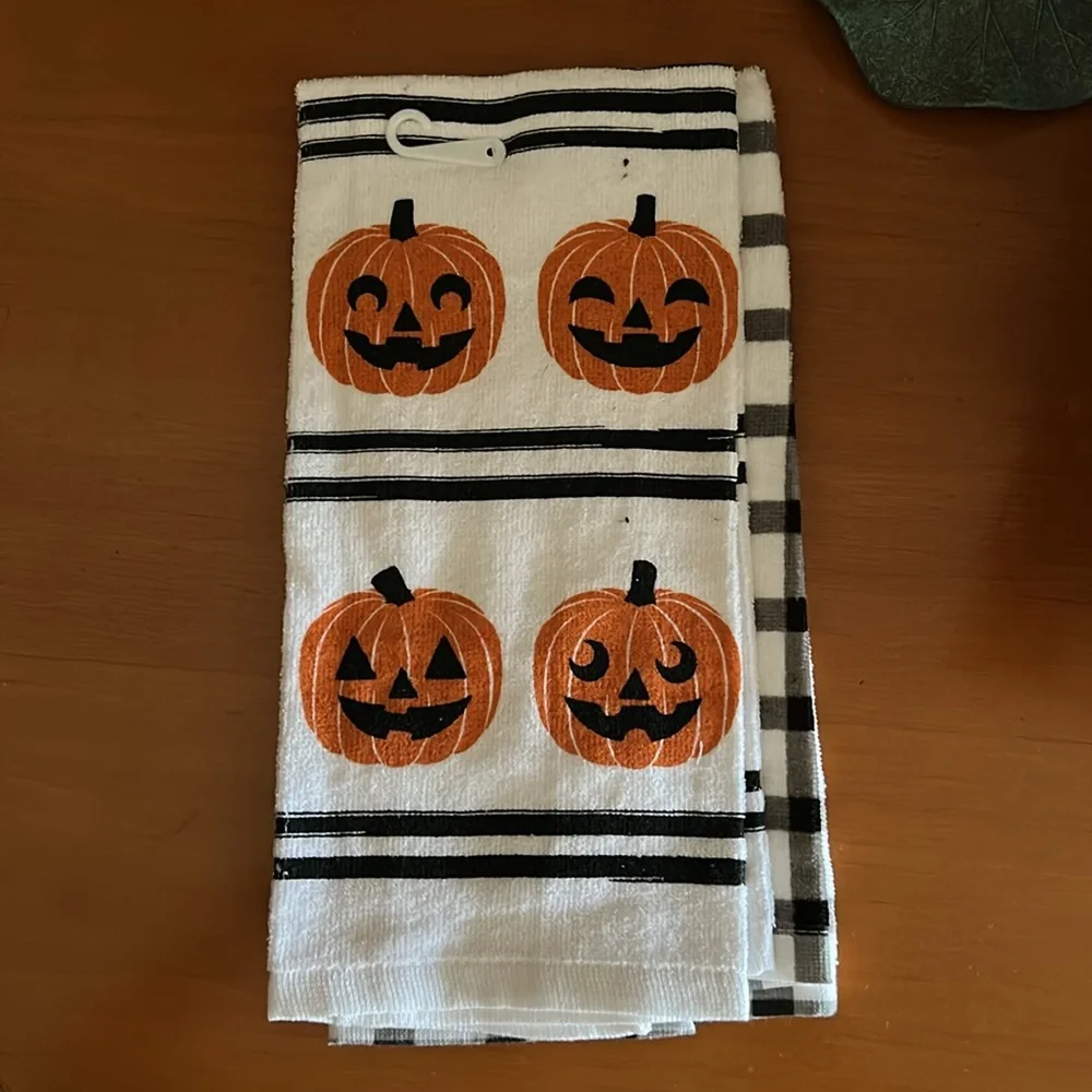 Halloween Pumpkin Checkered Towel set